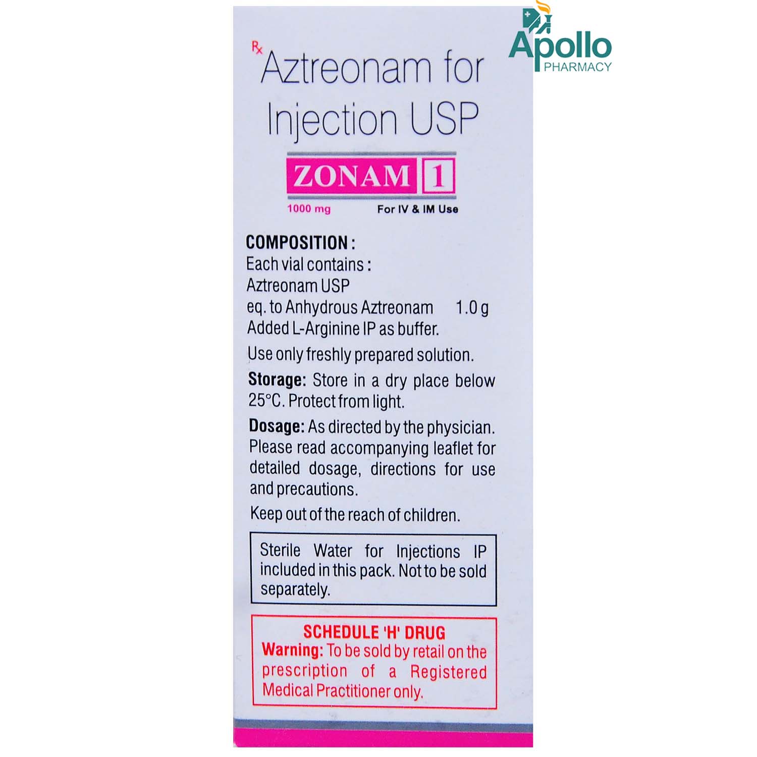 ZONAM INJECTION 1GM, Pack of 1 INJECTION ZONAM INJECTION 1GM, Pack of 1 INJECTION
