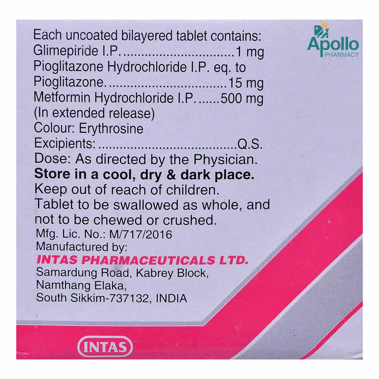Zoryl MP-1 Tablet 15's, Pack of 15 TABLETS Zoryl MP-1 Tablet 15's, Pack of 15 TABLETS