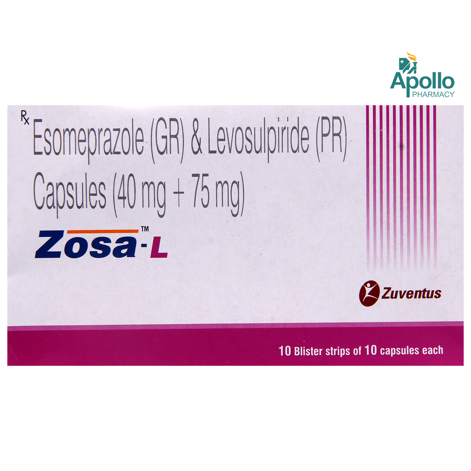 Zosa L 40 mg/ 15 mg Capsule 10's, Pack of 10 CAPSULES Zosa L 40 mg/ 15 mg Capsule 10's, Pack of 10 CAPSULES
