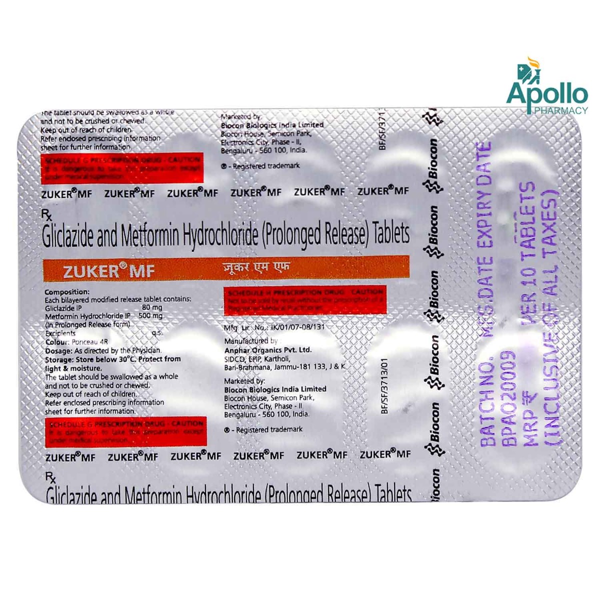 Zuker MF Tablet 10's, Pack of 10 TABLET PRS Zuker MF Tablet 10's, Pack of 10 TABLET PRS