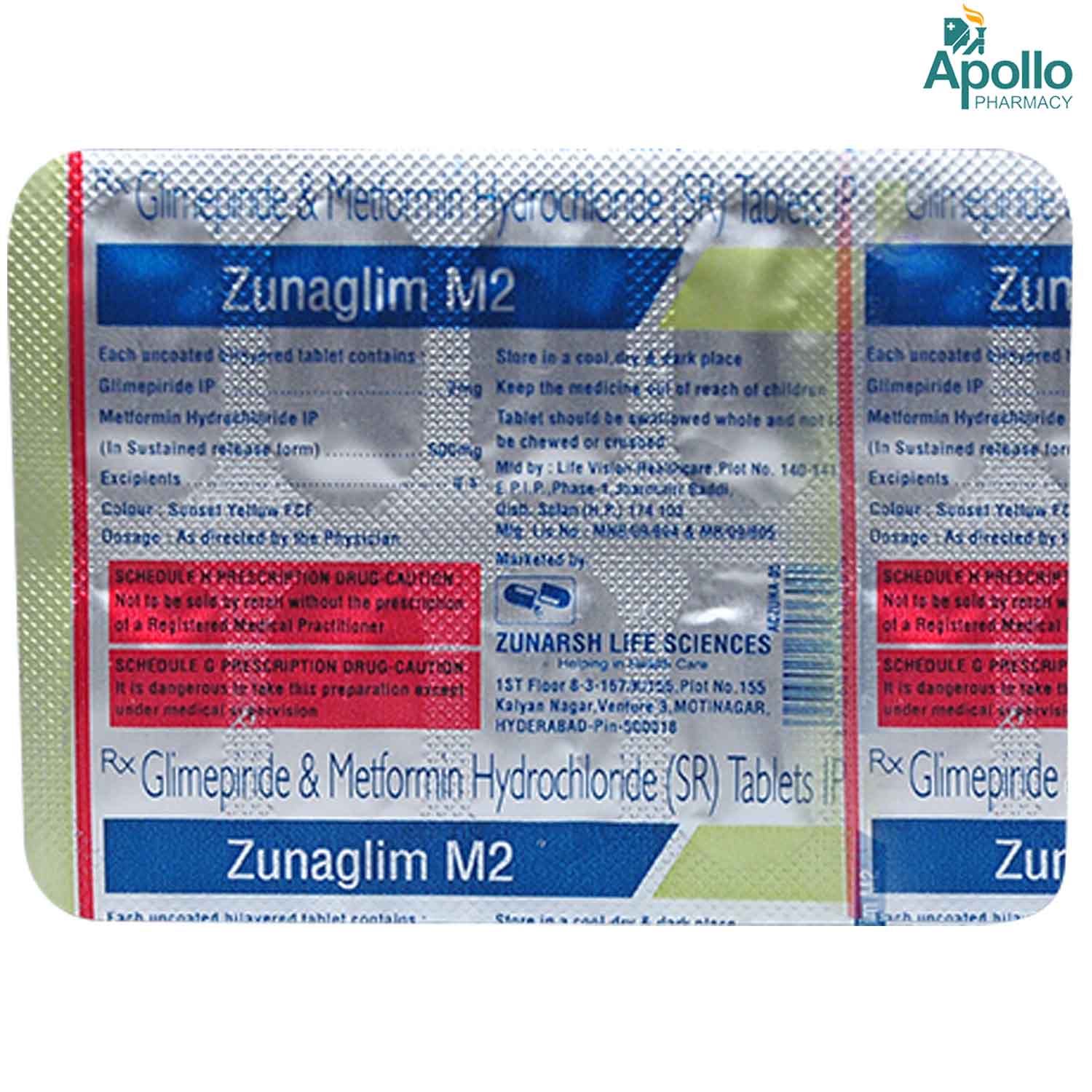 Zunaglim M 2 Tablet 10's, Pack of 10 TABLETS Zunaglim M 2 Tablet 10's, Pack of 10 TABLETS
