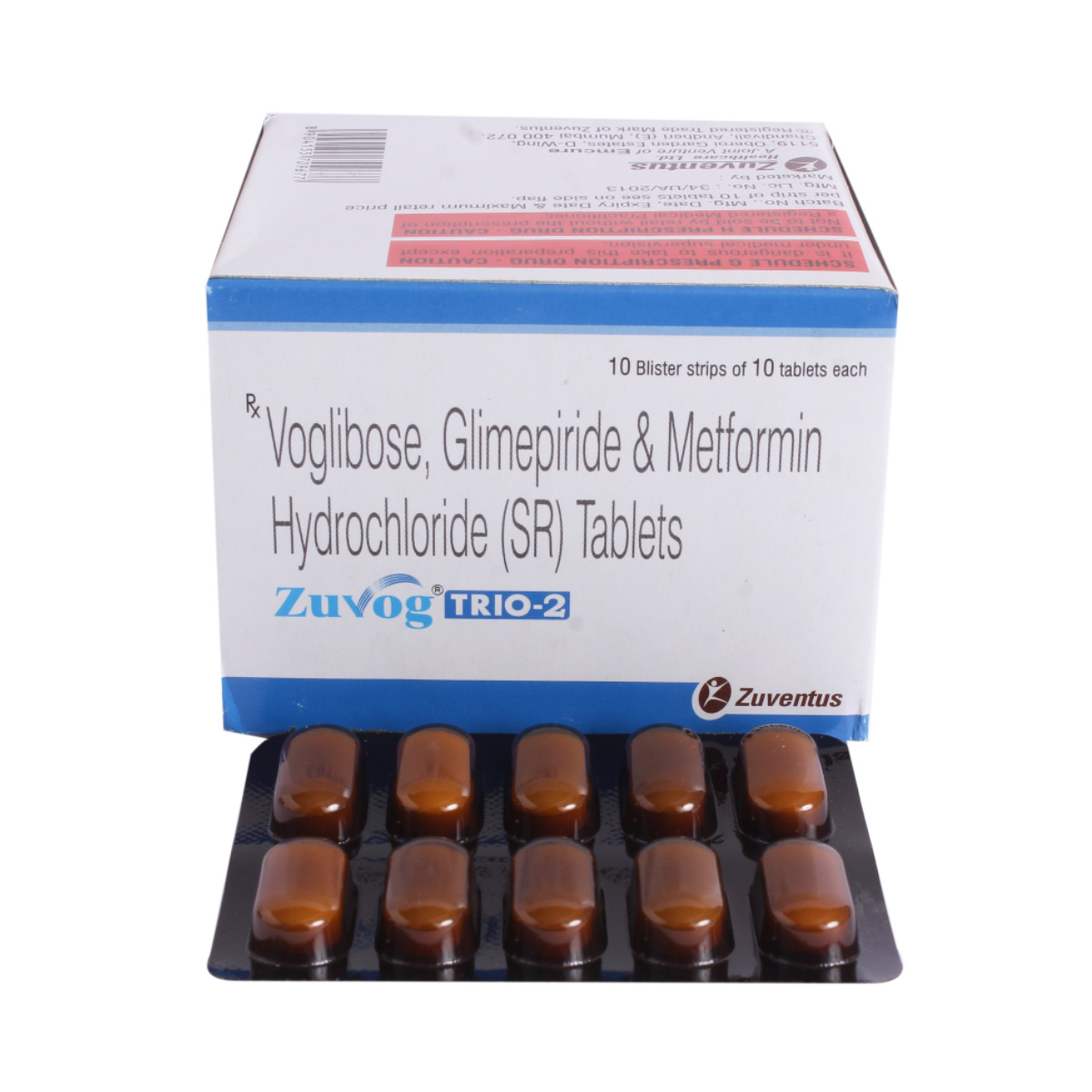 Zuvog Trio-2mg Tablet 10s, Pack of 10 TABLETS Zuvog Trio-2mg Tablet 10s, Pack of 10 TABLETS