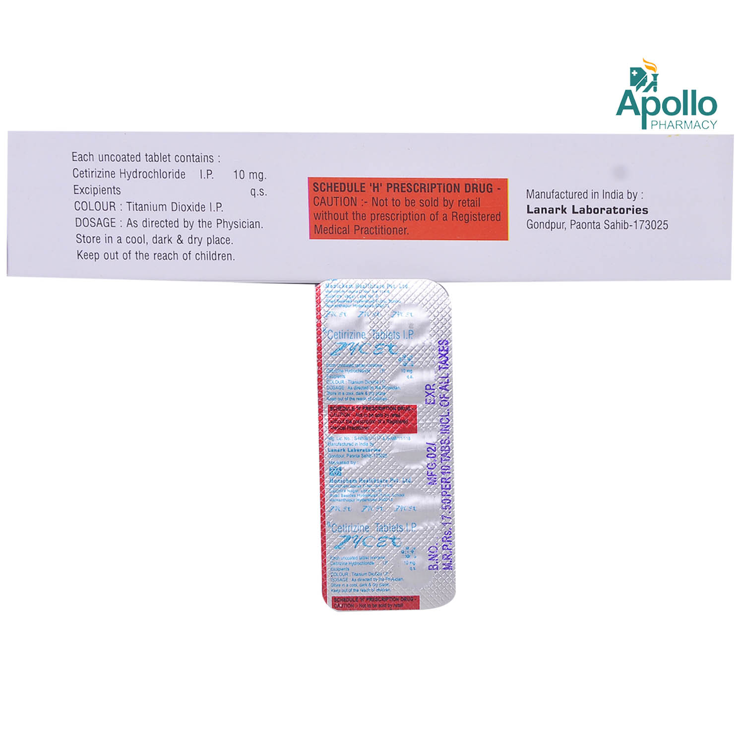 ZYCET TABLET, Pack of 10 TABLETS ZYCET TABLET, Pack of 10 TABLETS