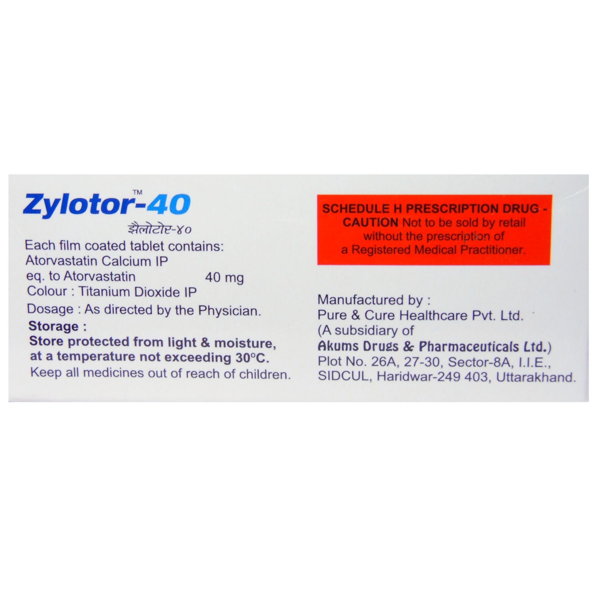 Zylotor-40 Tablet 10's, Pack of 10 TABLETS Zylotor-40 Tablet 10's, Pack of 10 TABLETS