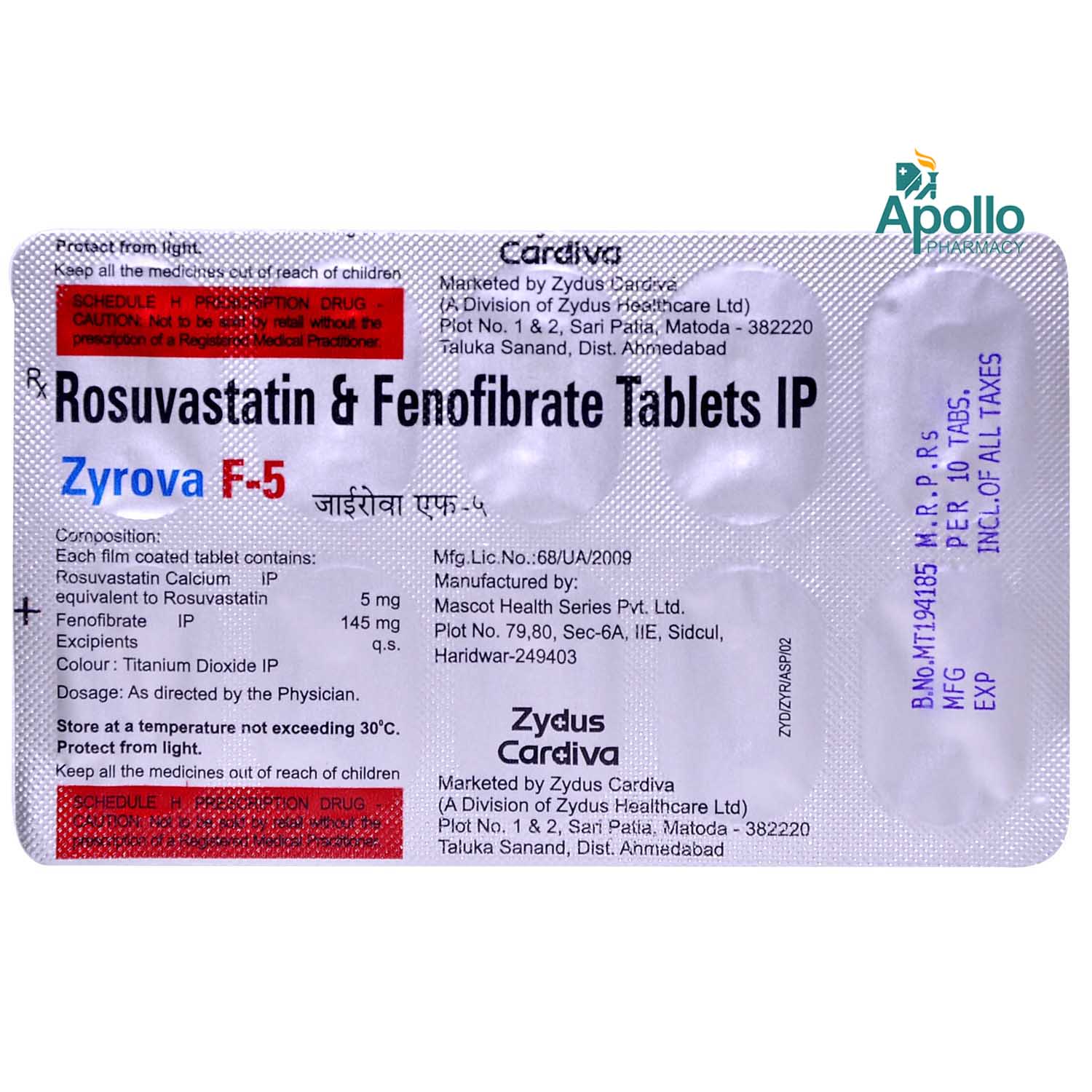 Zyrova F-5 Tablet 10's, Pack of 10 Zyrova F-5 Tablet 10's, Pack of 10