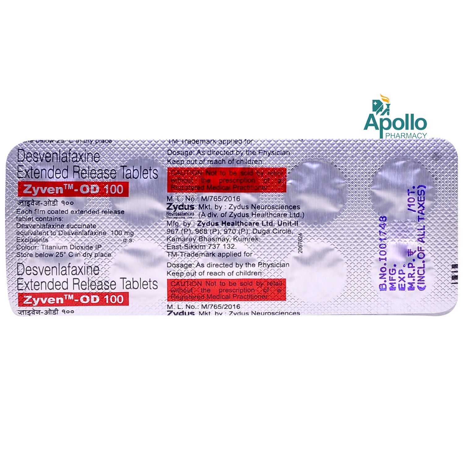 Zyven OD 100 Tablet 10's, Pack of 10 TabletS Zyven OD 100 Tablet 10's, Pack of 10 TabletS